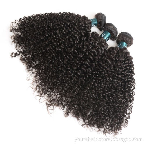 Afro Kinky Curly Wave Hair Bundles Brazilian Curly Hair 100% Remy Virgin Human Hair Extensions Natural Color Double Weft Weave
